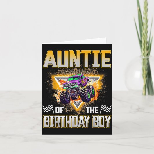Carte Auntie Of The Birthday Boy Monster Truck Birthday (Devant)