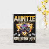 Carte Auntie Of The Birthday Boy Monster Truck Birthday (Fleur jaune)