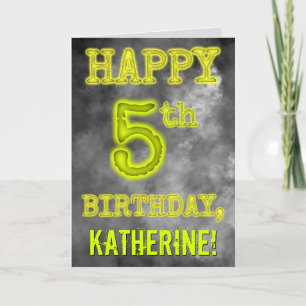 Carte Aura éffrayante brillante "HEUREUX 5ème anniversai