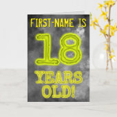 Carte Aura éffrayante Lumineuse Look "18 ANS !" + Nom (Fleur jaune)