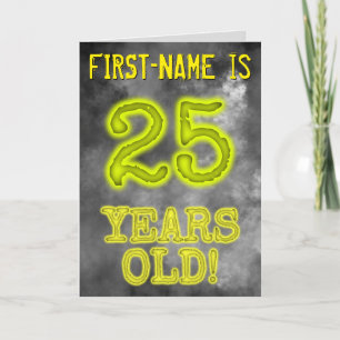 Carte Aura éffrayante Lumineuse Look "25 ANS !" + Nom