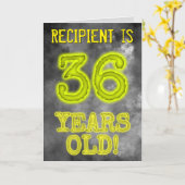 Carte Aura éffrayante Lumineuse Look "36 ANS !" + Nom (Fleur jaune)