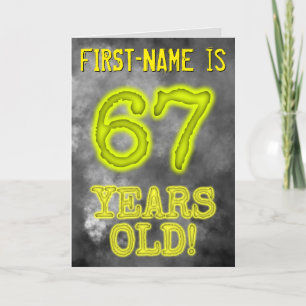 Carte Aura éffrayante Lumineuse Look "67 ANS!" + Nom