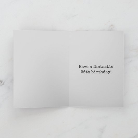 Carte Aura éffrayante Lumineuse Look "HEUREUX 96ème anni (Intérieur)