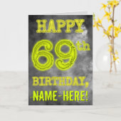 Carte Aura éffrayante Lumineuse Regardez "HEUREUX 69ème  (Fleur jaune)