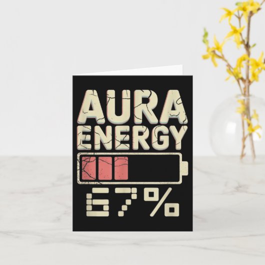 Carte Aura Énergie À 67 Mème Six Sept Gen Alpha Slang M (Fleur jaune)