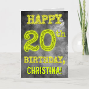 Carte Aura Lumineuse Effrayante "JOYEUX 20e ANNIVERSAIRE
