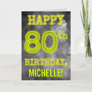 Carte Aura Lumineuse Effrayante "JOYEUX 80ème ANNIVERSAI