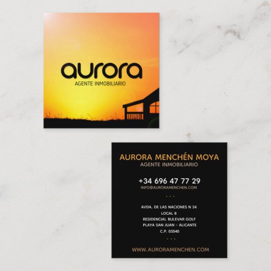 CARTE AURORE (Devant / Derrière)