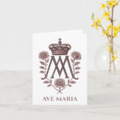 Carte Auspice Maria Ave Maria Prayer Card  (Fleur jaune)