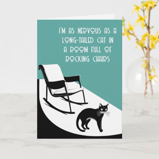 Carte aussi nerveux qu'un chat à queue longue (Fleur jaune)