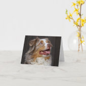 Carte Aussie Shepherd Aussie Puppy Dog Love Hello (Fleur jaune)