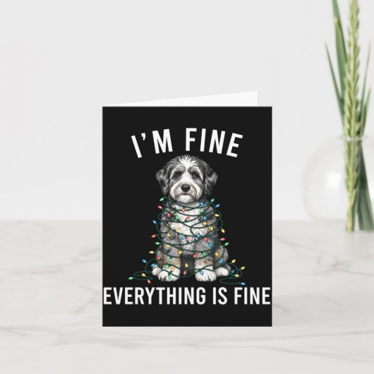 Carte Aussiedoodle Christmas I'm Fine Everything Is Fine (Devant)