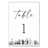 Carte Austin Skyline Numéro de table 3.5x5 (Dos)