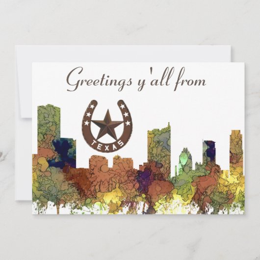 Carte Austin Texas Skyline SG-Safari Buff (Devant)