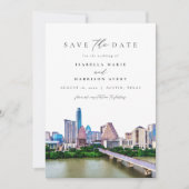 Carte AUSTIN TEXAS Skyline Wedding Enregistrer la date (Devant)