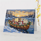 Carte Australian Cattle Dog Christmas Boat Holiday (Fleur jaune)