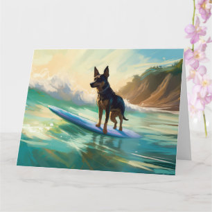 Carte Australian Kelpie Beach Surf Paining