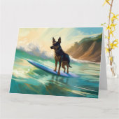 Carte Australian Kelpie Beach Surf Paining (Fleur jaune)