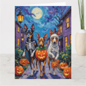 Carte Australian Kelpie Trick-or-Treating Halloween (Devant)