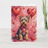Carte Australian Kelpie Valentine’s Day Dog with Hearts  (Devant)