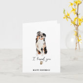 Carte Australian Shepherd Chien maman chiot marionnette  (Fleur jaune)