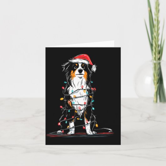 Carte Australian Shepherd Christmas Graphics Dog Lights (Devant)