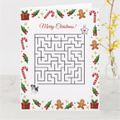 Carte Australian Shepherd Christmas Maze Puzzle Holiday (Fleur jaune)