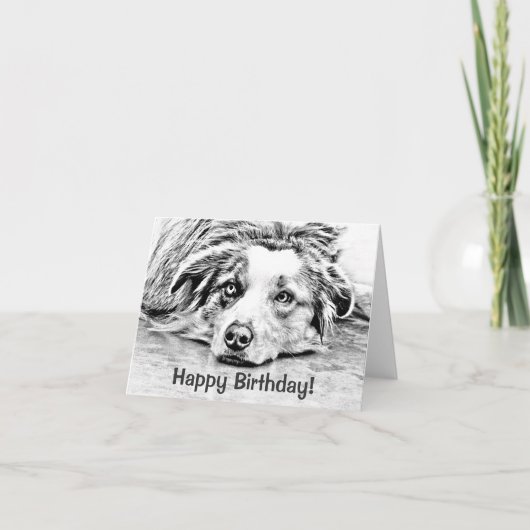Carte Australian Shepherd dog art (Devant)