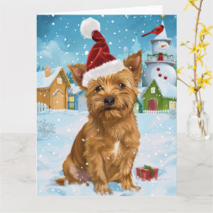 Carte Australian Terrier Merveilleux Noël d'hiver