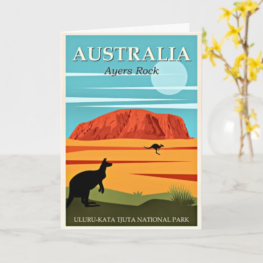 Carte Australie, Ayers Rock, (Fleur jaune)