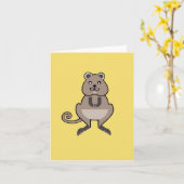 Carte Australie - Cute QUOKKA - Animal en voie de dispar (Fleur jaune)