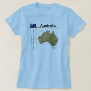 Carte Australie + Drapeau + Titre T-shirt