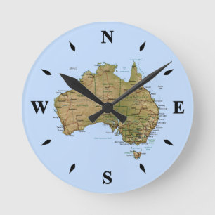 Carte Australie Horloge