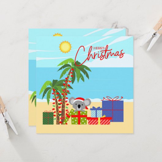 Carte Australie Noël (Devant/Arrière en situation)