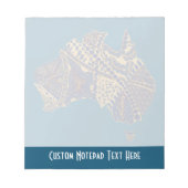 Carte Australie Tan-Bleu-Rouge Bloc-notes (Devant)