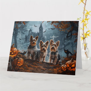 Carte Australien Terrier Halloween nuit chien délice
