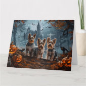 Carte Australien Terrier Halloween nuit chien délice (Devant)