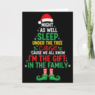 Carte Autant dormir sous l'arbre drôle de Noël