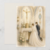 Carte Autel de mariage catholique vintage Dévotion maria (Devant / Derrière)
