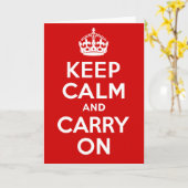 Carte Authentique gardez le calme et continuez le rouge (Fleur jaune)