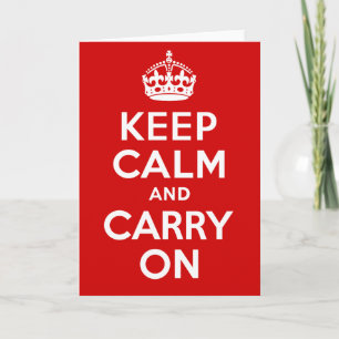 Carte Authentique gardez le calme et continuez le rouge