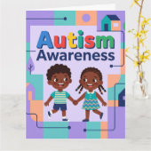 Carte ^Autism Awareness-Add your special message  (Fleur jaune)