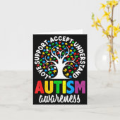 Carte Autism Awareness Puzzle Heart Suprt Men Women (Fleur jaune)