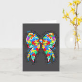 Carte Autism Coquette Bow Puzzle Autism Awareness Proud  (Fleur jaune)