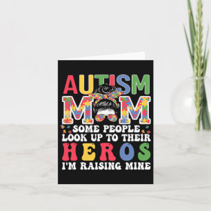 Carte Autism Mom Raising - Héros Super Messy Bun Autisme