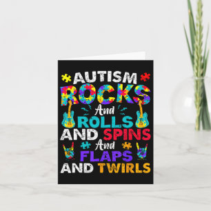 Carte Autism Rocks Rolls Spins Flaps Sensibilisation Enf