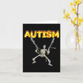 Carte Autism Skeleton drôle Bizarrement Spécifique Mème  (Fleur jaune)