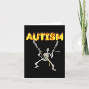 Carte Autism Skeleton drôle Bizarrement Spécifique Mème 