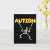 Carte Autism Skeleton drôle Bizarrement Spécifique Mème  (Fleur jaune)